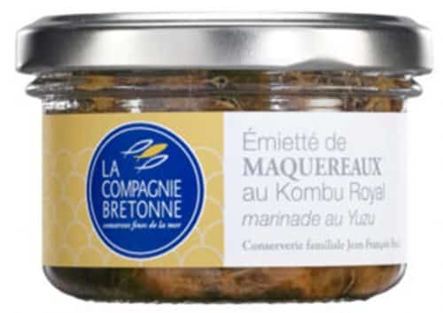 Emietté de maquereaux au Kombu Royal, marinade au Yuzu - La Compagnie Bretonne du Poisson - Conserves de poissons et crustacés - Bretagne - Nouvelle Vague l'épicerie de la pêche à Bordeaux - France