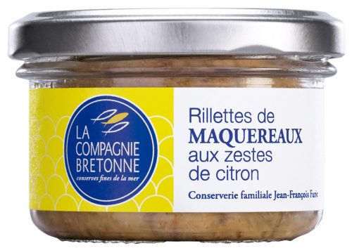 Rillettes de maquereaux aux zestes de citron - La Compagnie Bretonne du Poisson - Conserves de poissons et crustacés - Bretagne - Nouvelle Vague l'épicerie de la pêche à Bordeaux - France