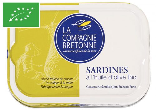 Sardines Millésimées à l'huile d'olive bio - La Compagnie Bretonne du Poisson - Conserves de poissons et crustacés - Bretagne - Nouvelle Vague l'épicerie de la pêche à Bordeaux - France