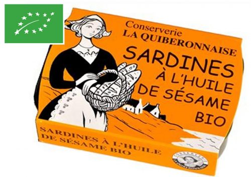 Sardines Millésimées à l'huile de sesame bio - La Quiberonnaise et Bordier - Conserves de poissons et crustacés - Bretagne - Nouvelle Vague l'épicerie de la pêche à Bordeaux - France