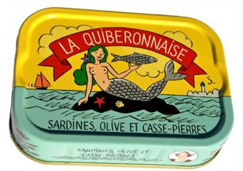 Sardines à l'huile d'olive et casse pierre - La Quiberonnaise - Conserves de poissons et crustacés - Bretagne - Nouvelle Vague l'épicerie de la pêche à Bordeaux - France