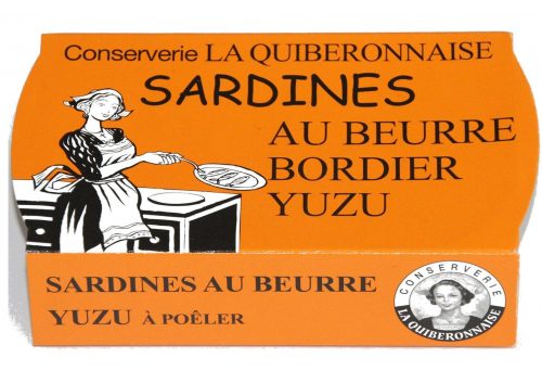 Sardines au beurre Bordier et yuzu - La Quiberonnaise et Bordier - Conserves de poissons et crustacés - Bretagne - Nouvelle Vague l'épicerie de la pêche à Bordeaux - France