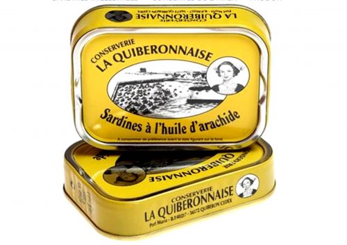 Sardines millésimées à l'huile d'arachide - La Quiberonnaise - Conserves de poissons et crustacés - Bretagne - Nouvelle Vague l'épicerie de la pêche à Bordeaux - France
