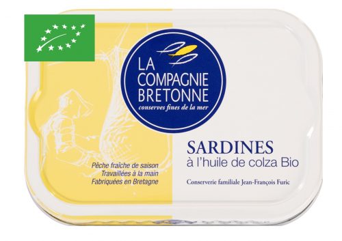 sardines à l'huile de colza BIO - la compagnie bretonne - conserverie française - bretagne - Nouvelle Vague l'épicerie de la Pêche à Bordeaux