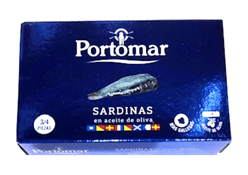 sardines fraîches à l'huile d'olive portomar conserve espagnole galice