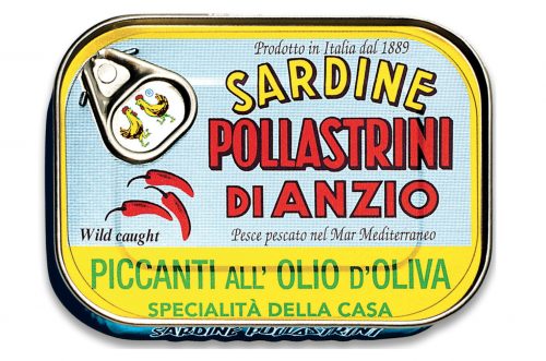 Sardines à l'huile d'olive épicée - Pollastrini - Italie - Nouvelle Vague l'épicerie fine de la Pêche à Bordeaux