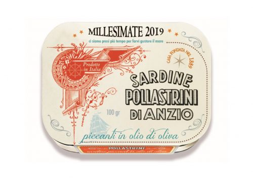 Sardines à l'huile d'olive epicée millésimées 2021 - Pollastrini - Italie - Nouvelle Vague l'épicerie fine de la Pêche à Bordeaux
