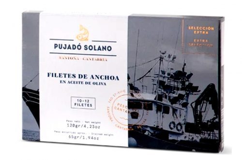 Filets d'anchois double zéro confits à l'huile d'olive - Pujado Solano à Santona - Nouvelle Vague l'épicerie fine de la pêche à Bordeaux