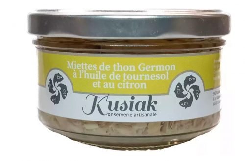 Miettes de thon Germon à l'huile de tournesol et au citron - Kusiak - Nouvelle Vague l'épicerie fine de la pêche à Bordeaux depuis 2017