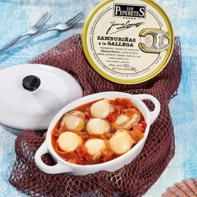 Noix de pétoncles à la Galicienne en présentation - Los Peperetes - Nouvelle Vague l'épicerie fine de la pêche à Bordeaux depuis 2017