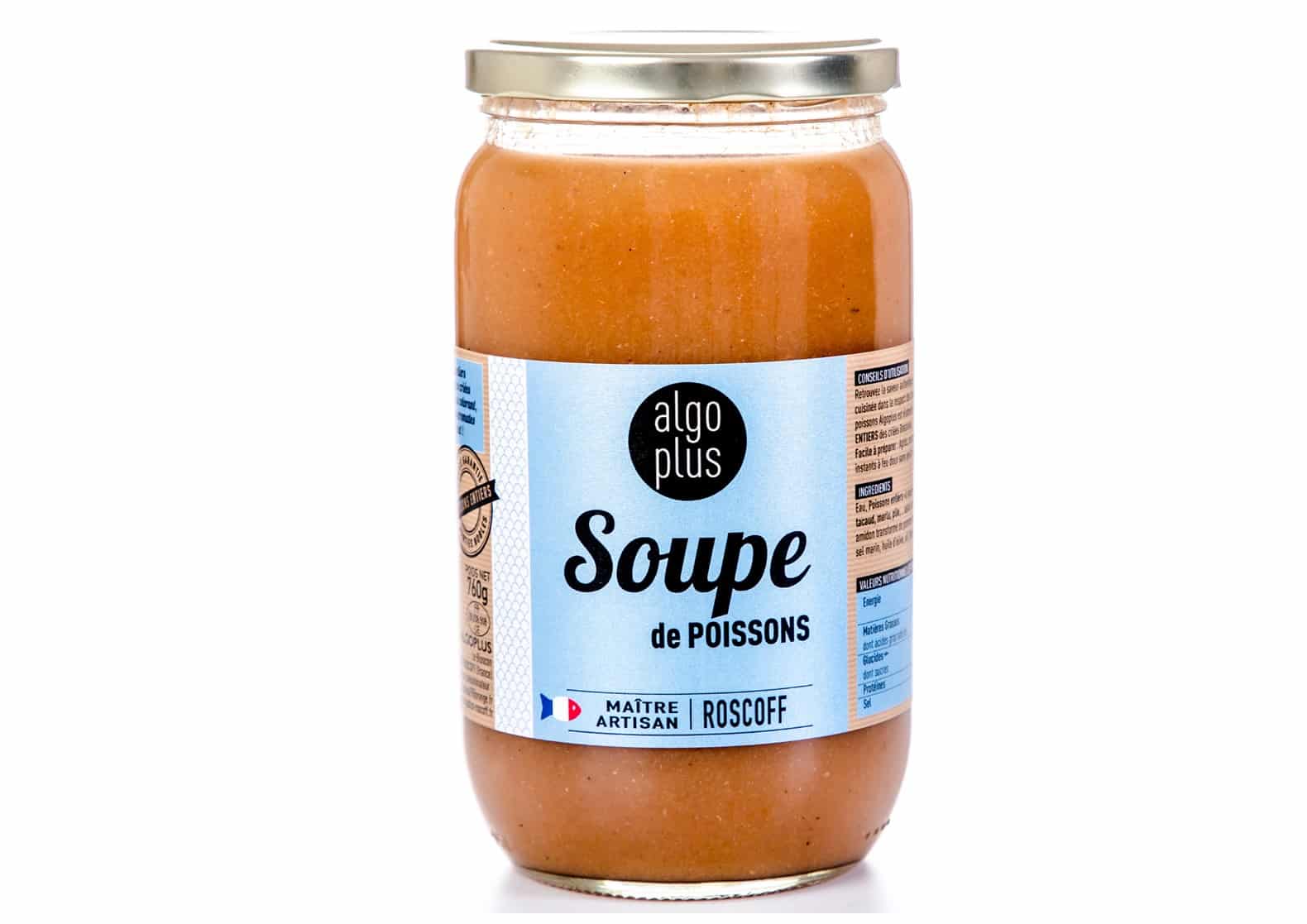 Soupe de poissons 760g - Algo plus - Nouvelle Vague l'épicerie fine de la pêche à Bordeaux depuis 2017